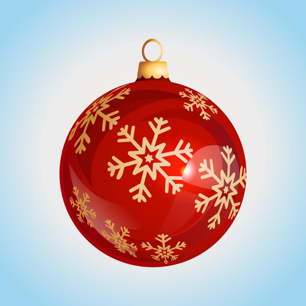 Christmas ornament illustration isolated. Christmas tree shiny bauble illustration. Christmas glossy decoration vector