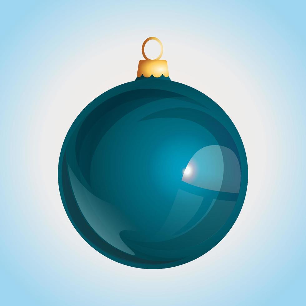 Christmas ornament illustration isolated. Christmas tree shiny bauble illustration. Christmas glossy decoration vector