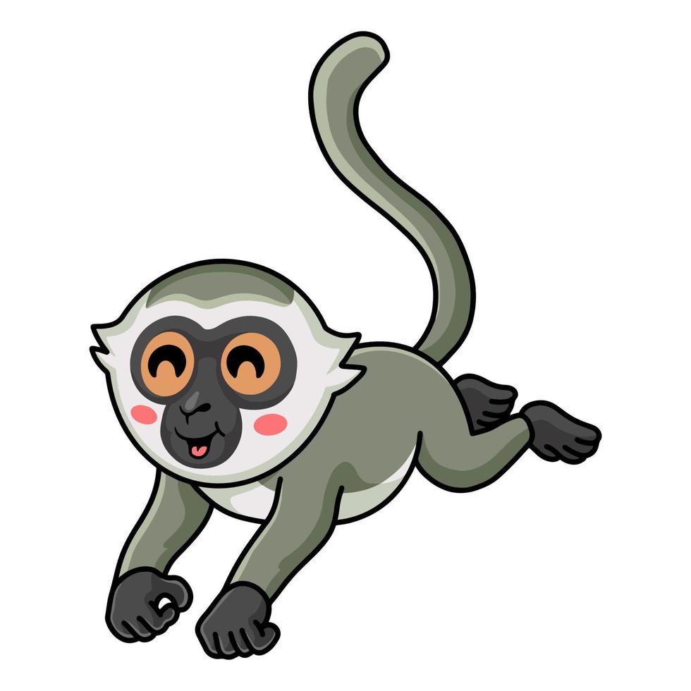 Cute little vervet monkey cartoon jumping 14638293 Vector Art at Vecteezy