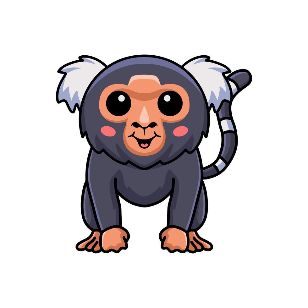 Cute pygmy marmoset monkey cartoon vector