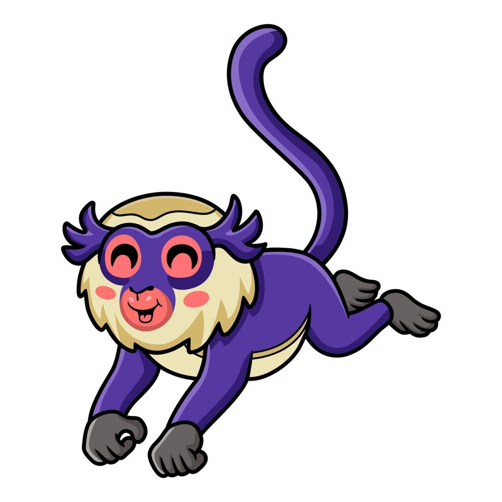 Cute mona monkey cartoon running vector