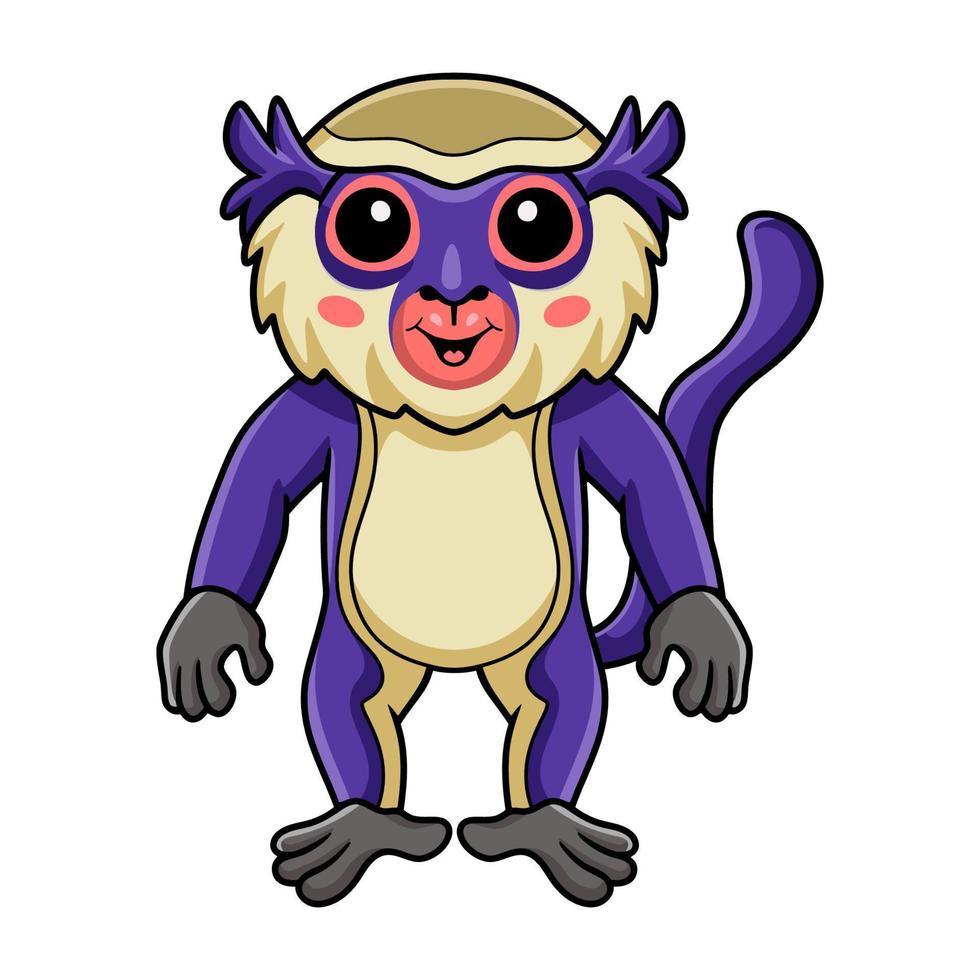 Cute mona monkey cartoon standing vector