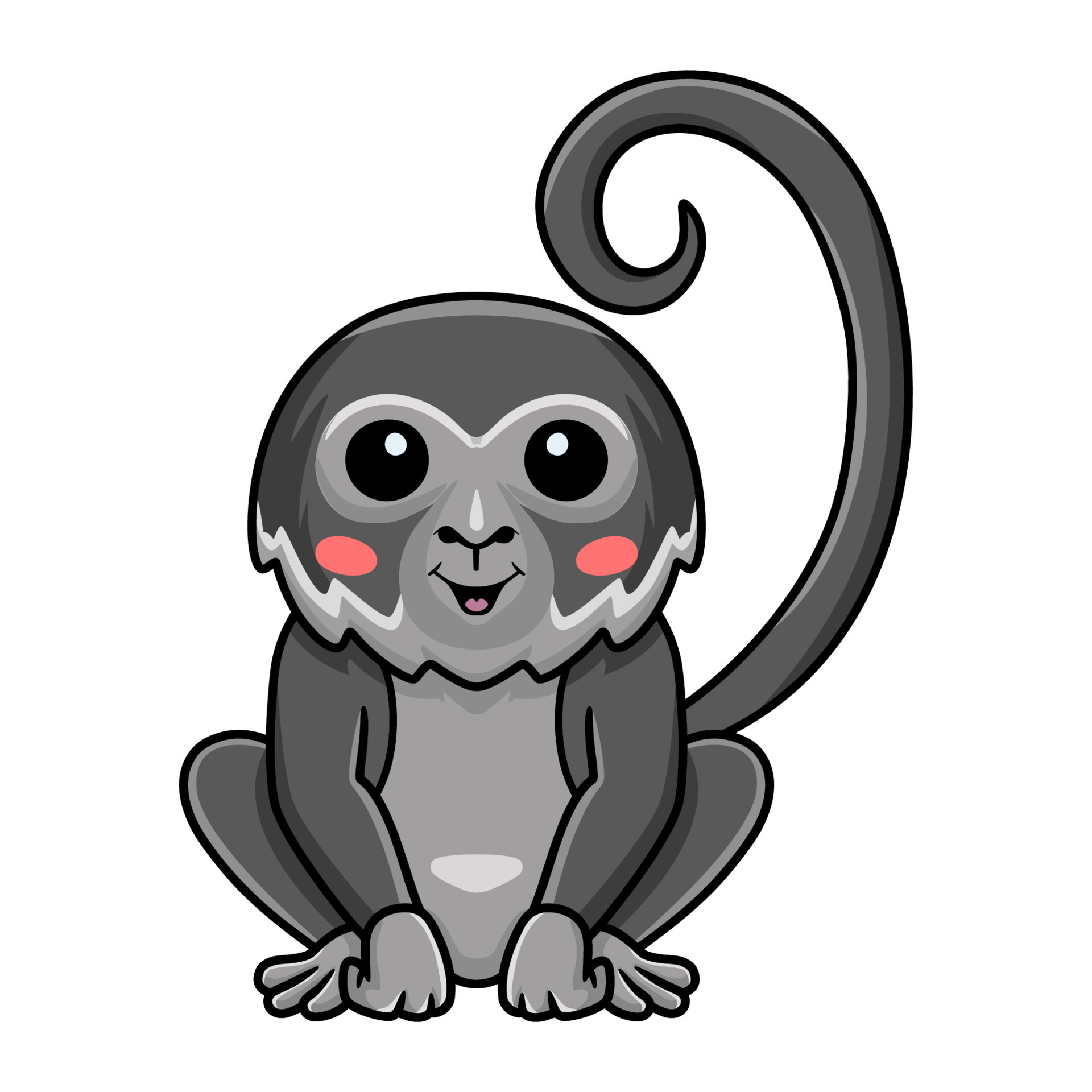 Cute black spider monkey cartoon posing 14638363 Vector Art at Vecteezy