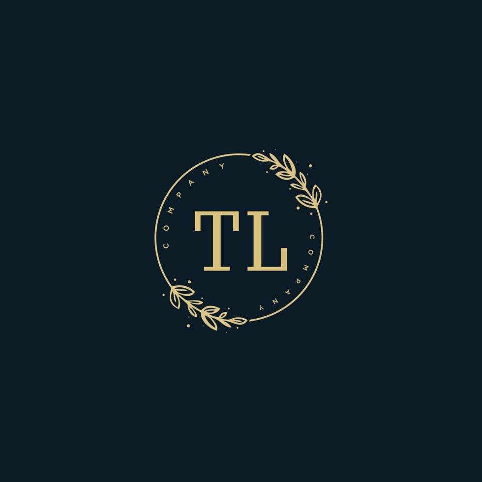 Initial TL beauty monogram and elegant logo design, handwriting logo of initial signature, wedding, fashion, floral and botanical with creative template. vector