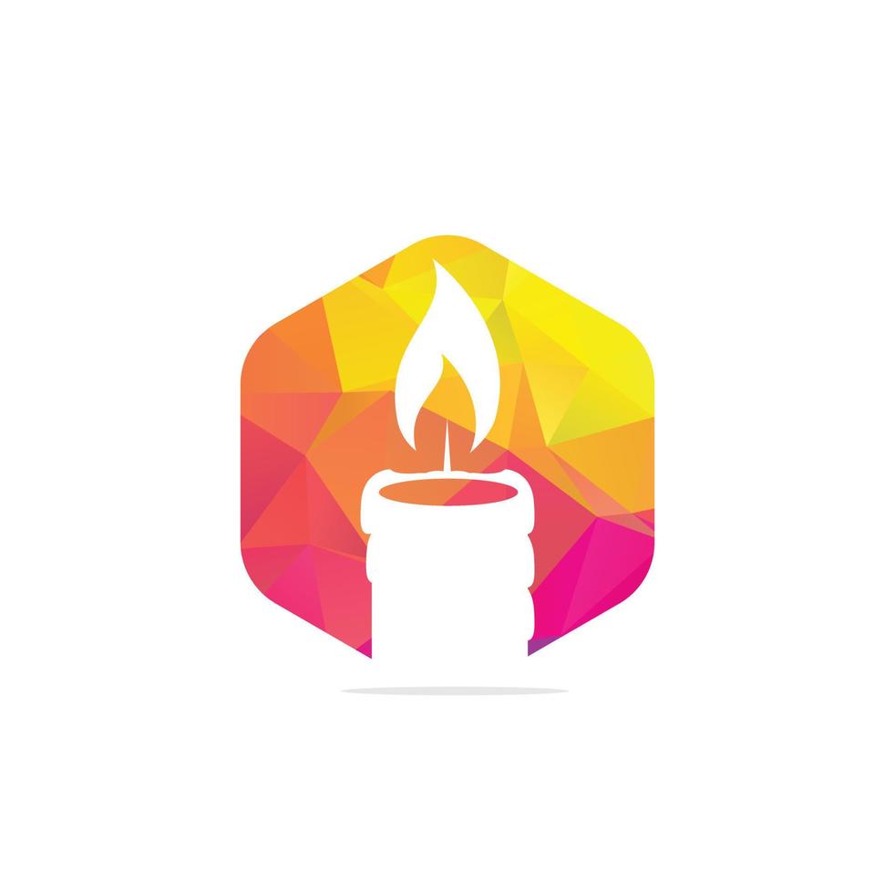 Candle logo design illustration. Abstract Candle fire logo vector template.