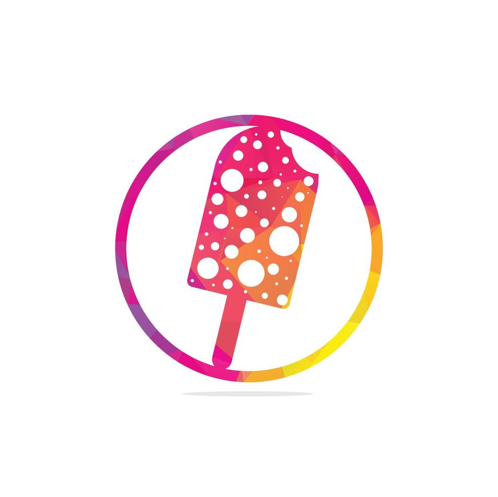 barra de helado. diseño de ilustración de plantilla de logotipo de vector de logotipo de helado.