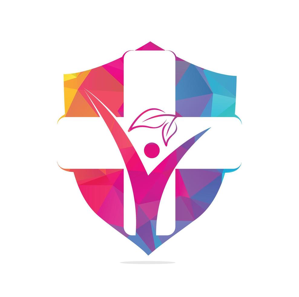 Logo for the clinic, pharmaceutical company.cross health concept Logo of the family doctor, first aid. Health and medical cabinet. vector