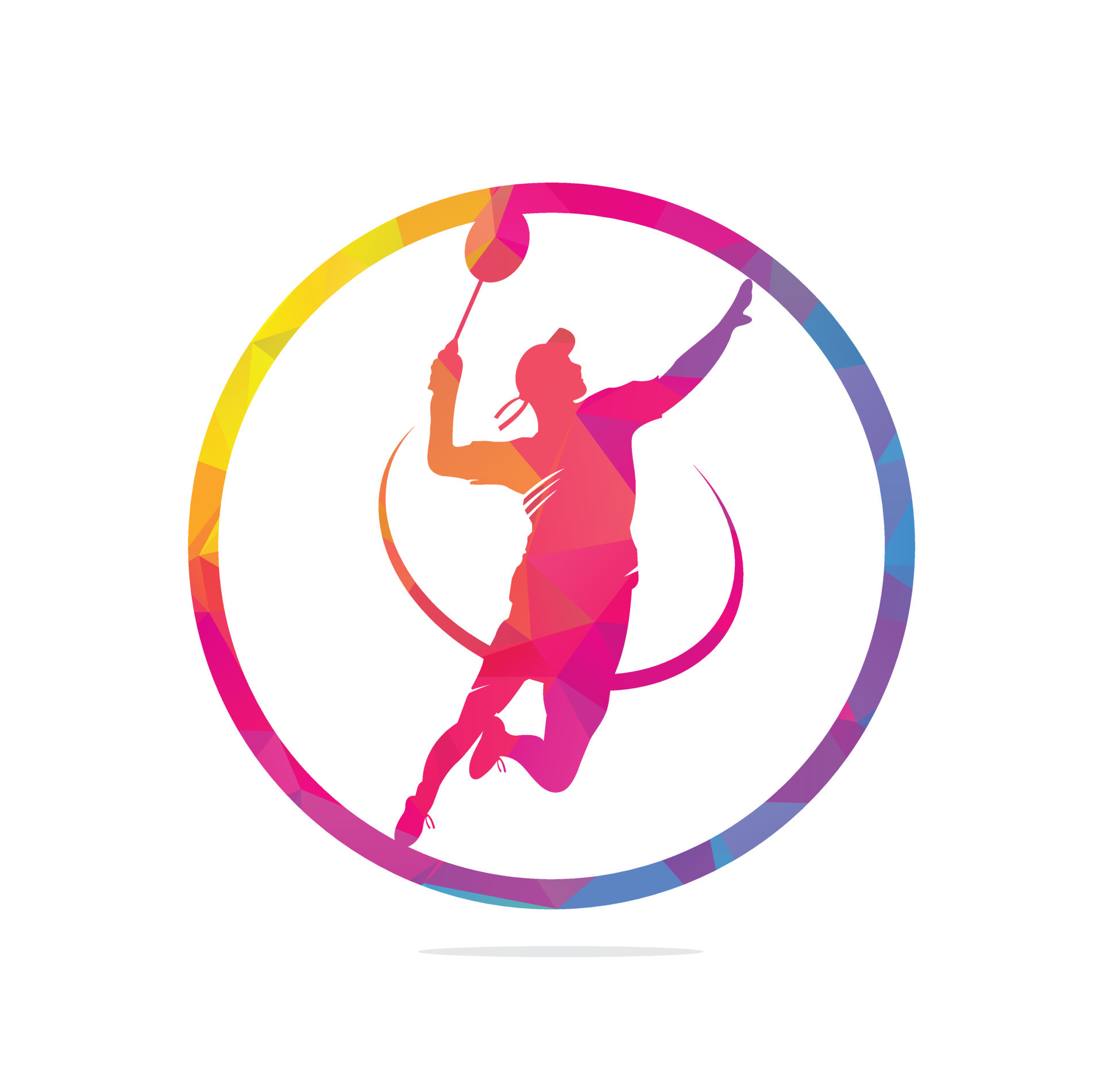 Passionate Badminton Player in Action logo - Passionate Winning Moment Smash. Abstract Professional Young Badminton Athlete in Passionate Pose. 14638600 Vector Art at Vecteezy