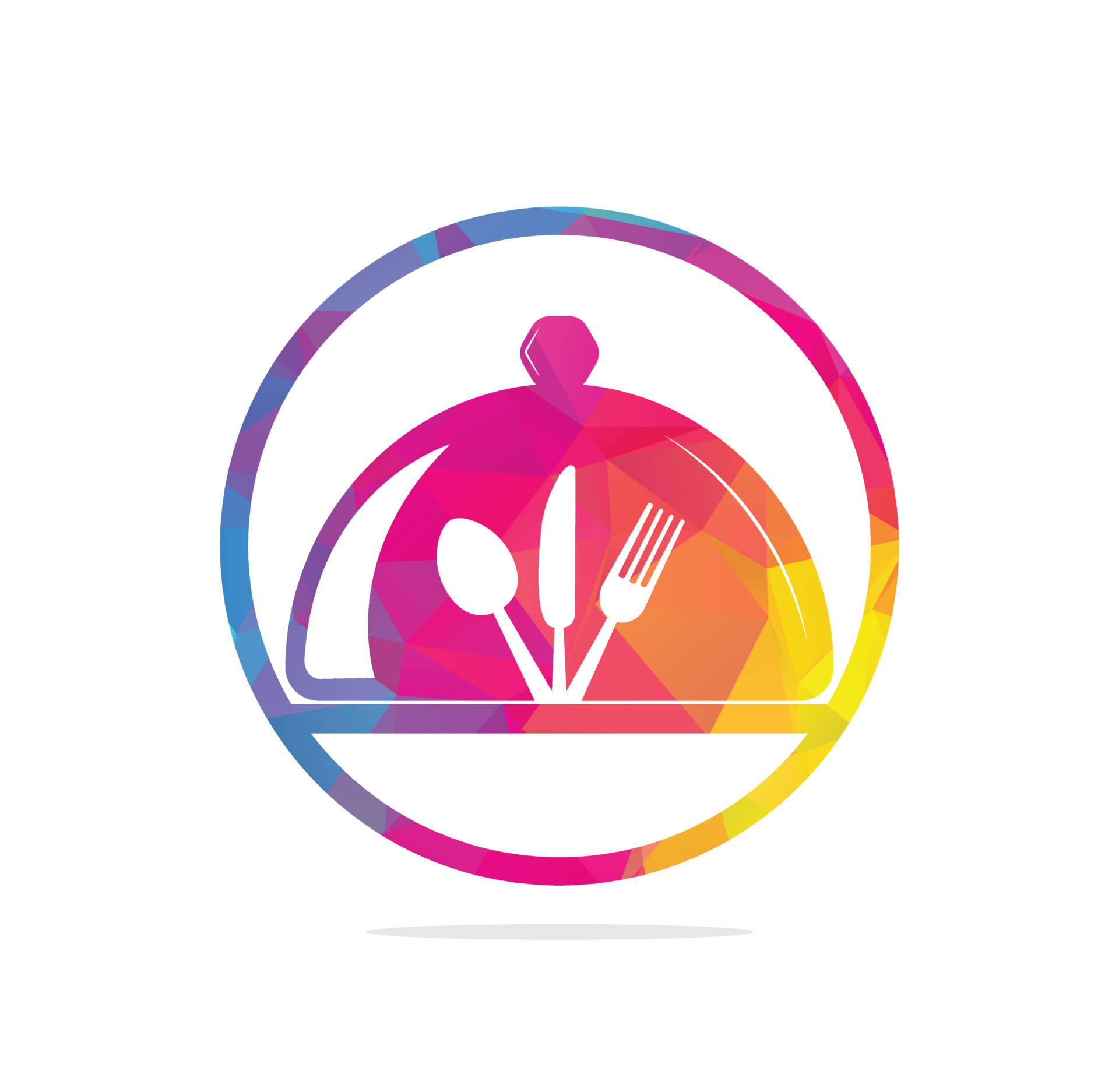 Fresh food logo template. Food logo with, spoon, knife, and fork