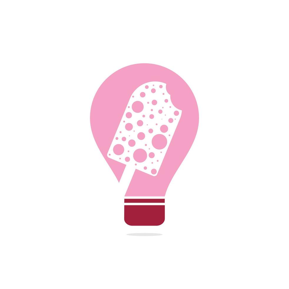 Ice Cream Bar. Ice cream bulb shape concept logo Vector Logo Template Illustration Design.