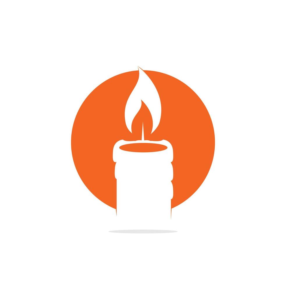 Candle logo design illustration. Abstract Candle fire logo vector template.