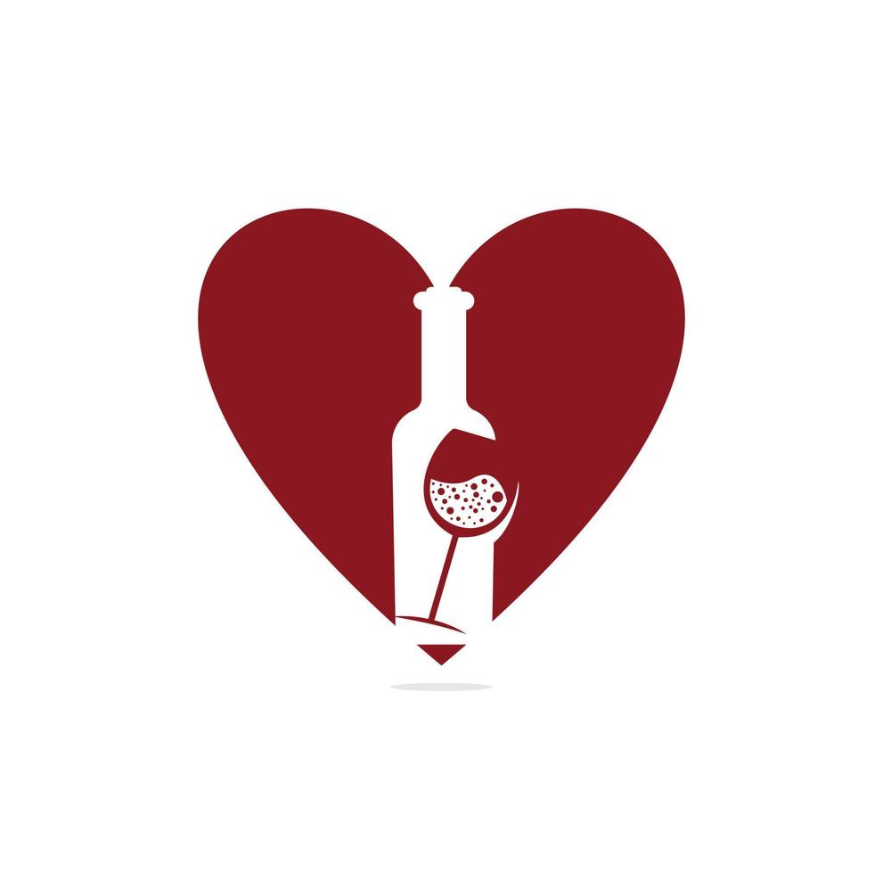 Vector wine label logo design template with wine glass and wine bottle isolated on white background. For degustation hall logo, family vineyard brand, restaurant menu, bar etc.