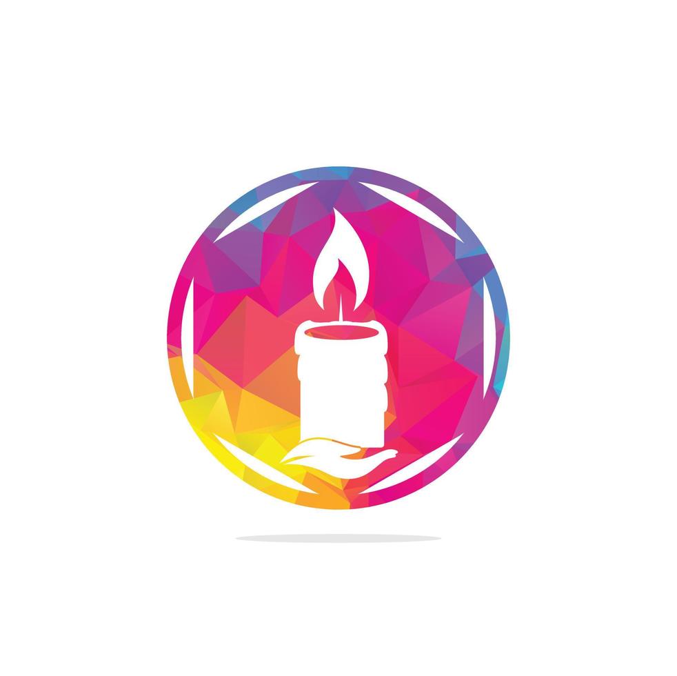 Candle logo design illustration. Abstract Candle fire logo vector template.