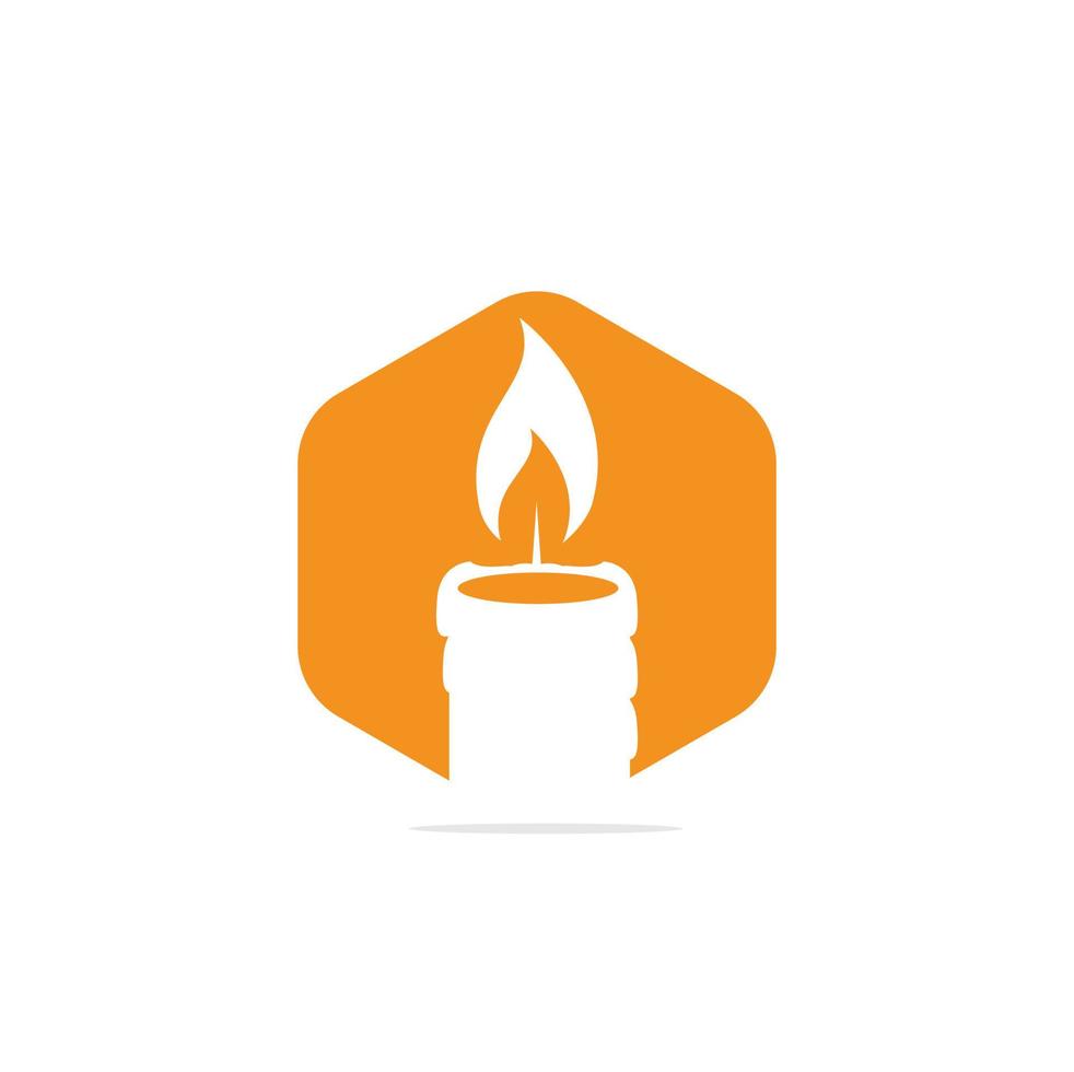 Candle logo design illustration. Abstract Candle fire logo vector template.