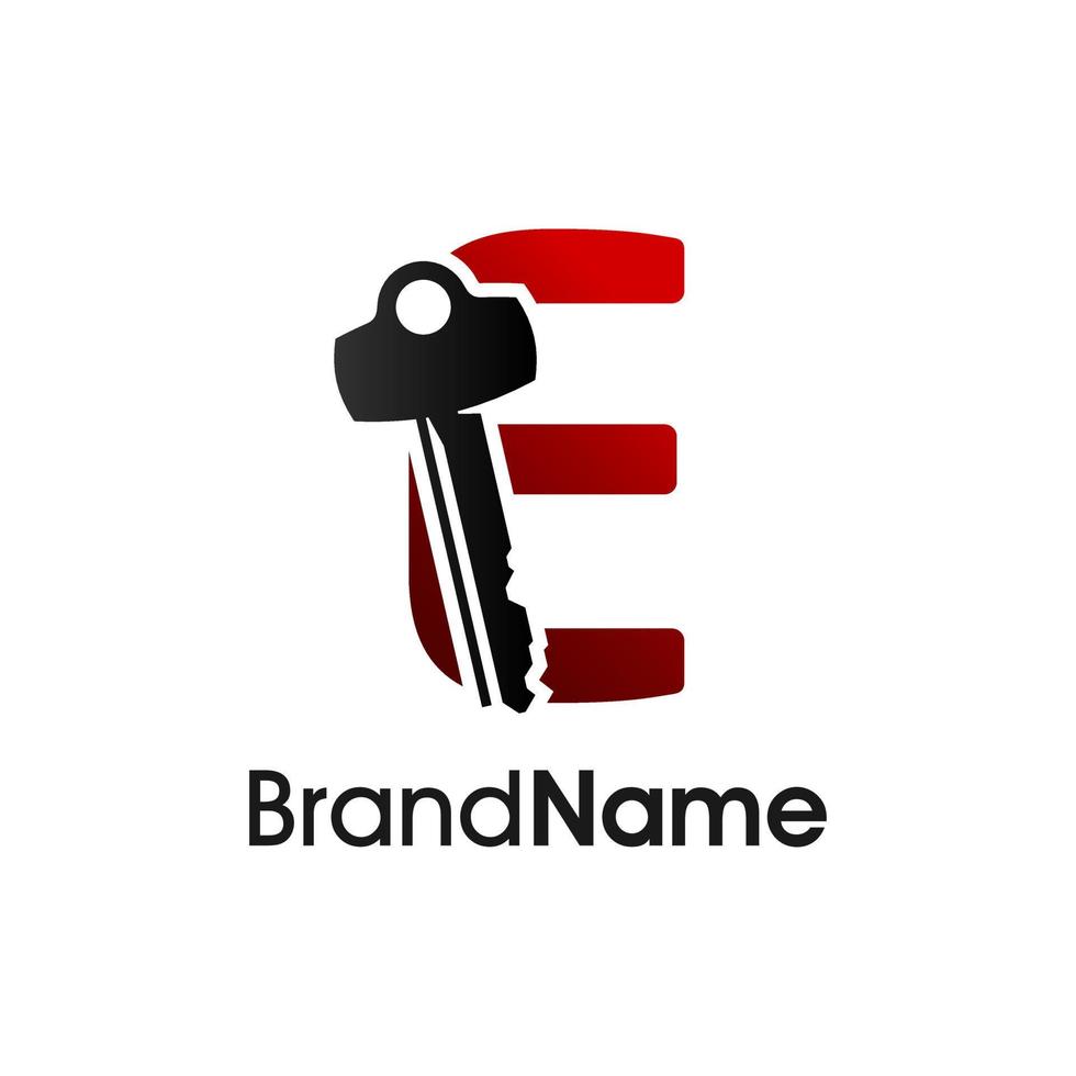 Modern Initial E Key vector
