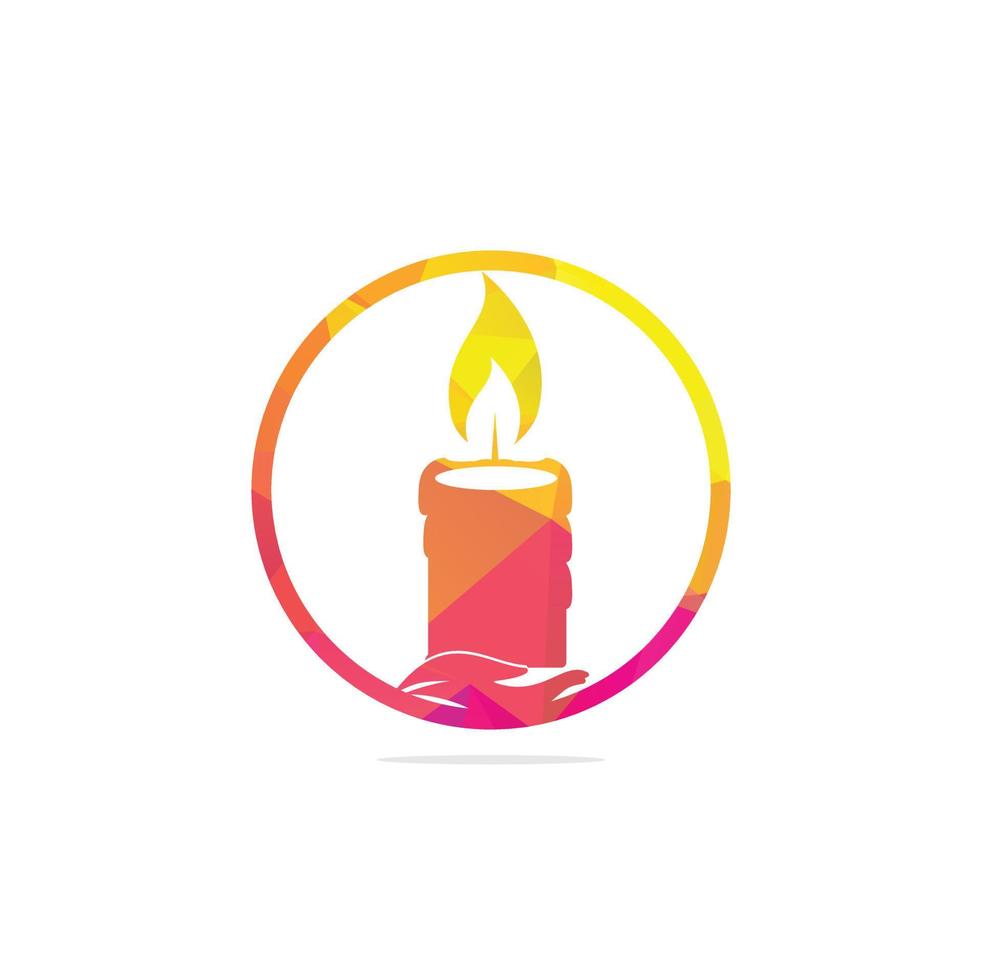 Candle logo design illustration. Abstract Candle fire logo vector template.