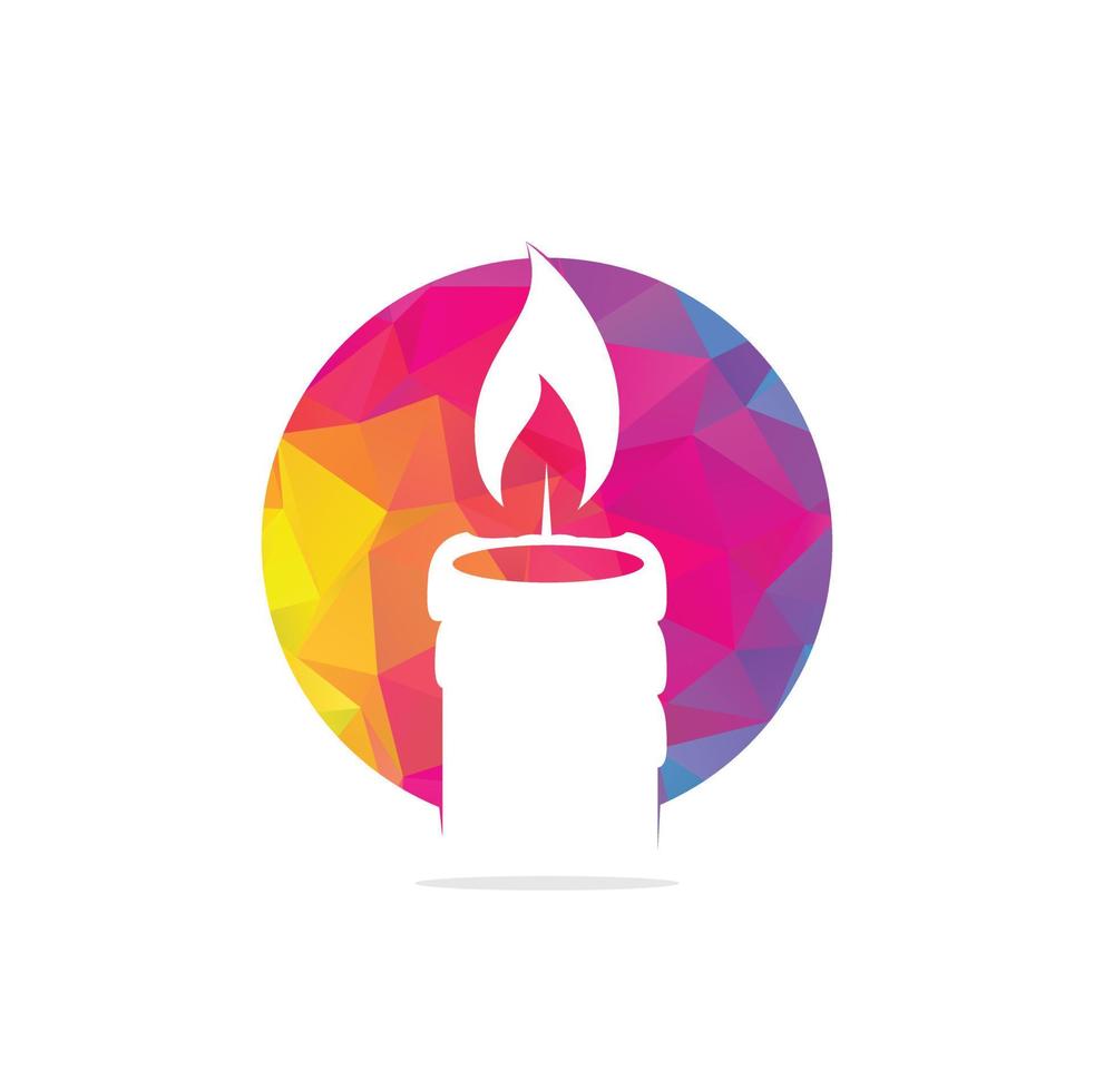 Candle logo design illustration. Abstract Candle fire logo vector template.