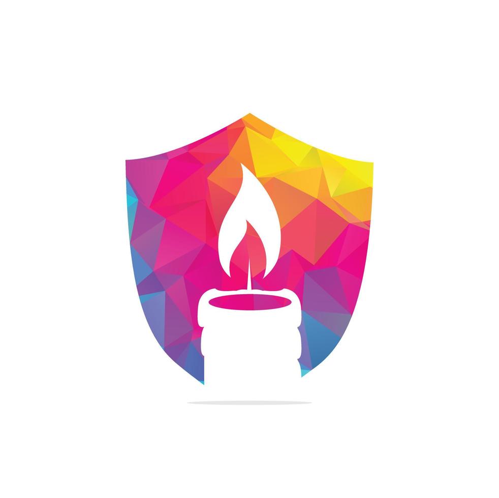 Candle logo design illustration. Abstract Candle fire logo vector template.