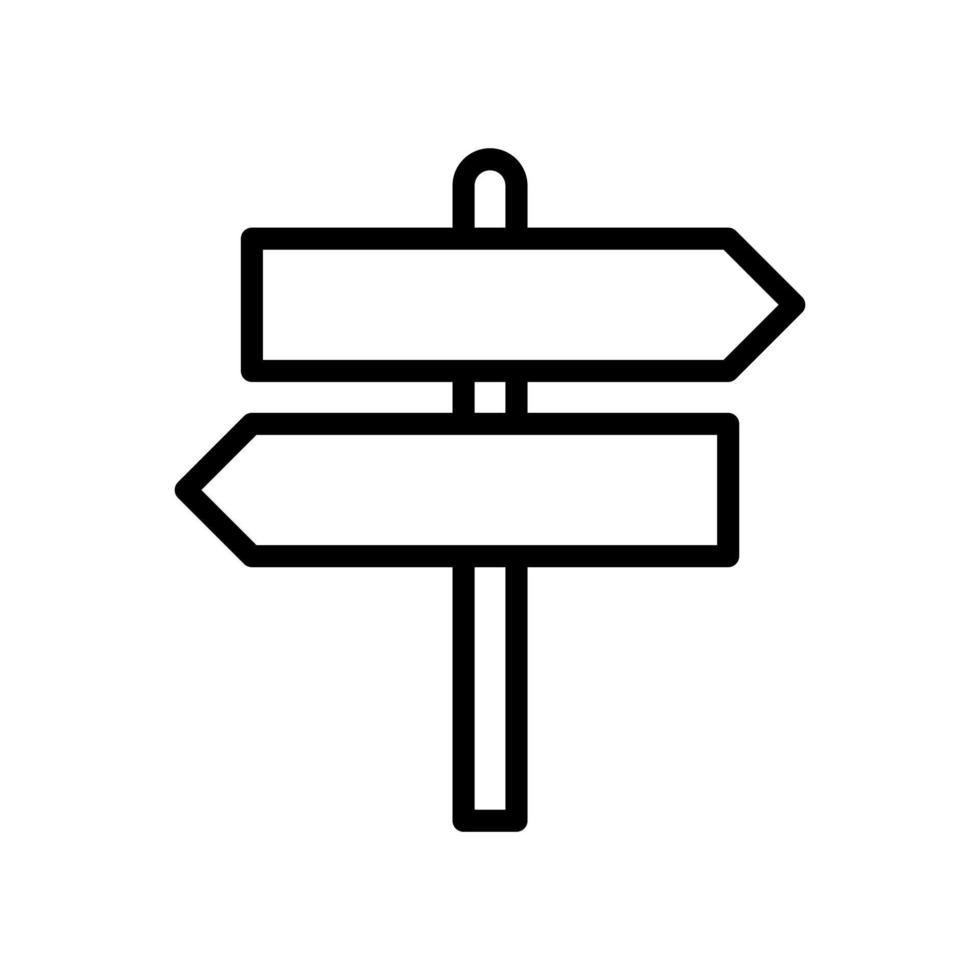 Signpost icon in line style design isolated on white background. Editable stroke. vector