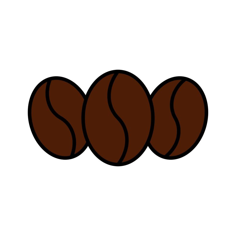 Coffee beans, caffeine icon in flat style design isolated on white background. Editable stroke. vector