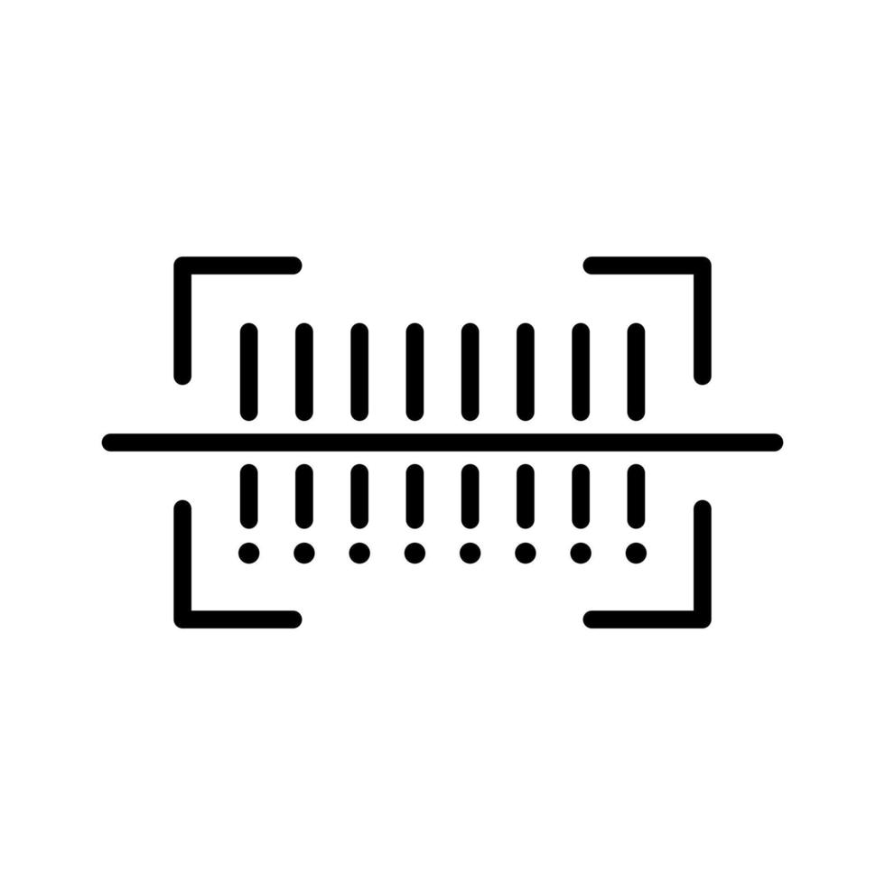Barcode scanning icon in line style design isolated on white background. Editable stroke. vector