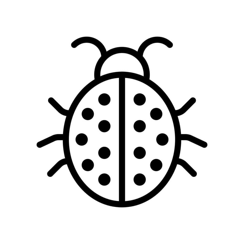 Bug, ladybug icon in line style design isolated on white background. Editable stroke. vector