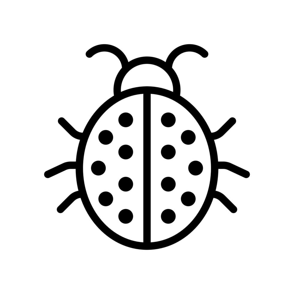 Bug, ladybug icon in line style design isolated on white background. Editable stroke. vector