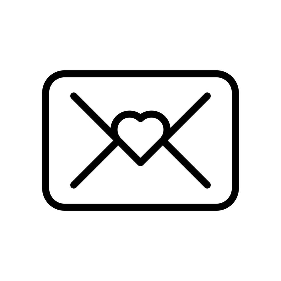 Love letter icon in line design style isolated on white background. Editable stroke. vector
