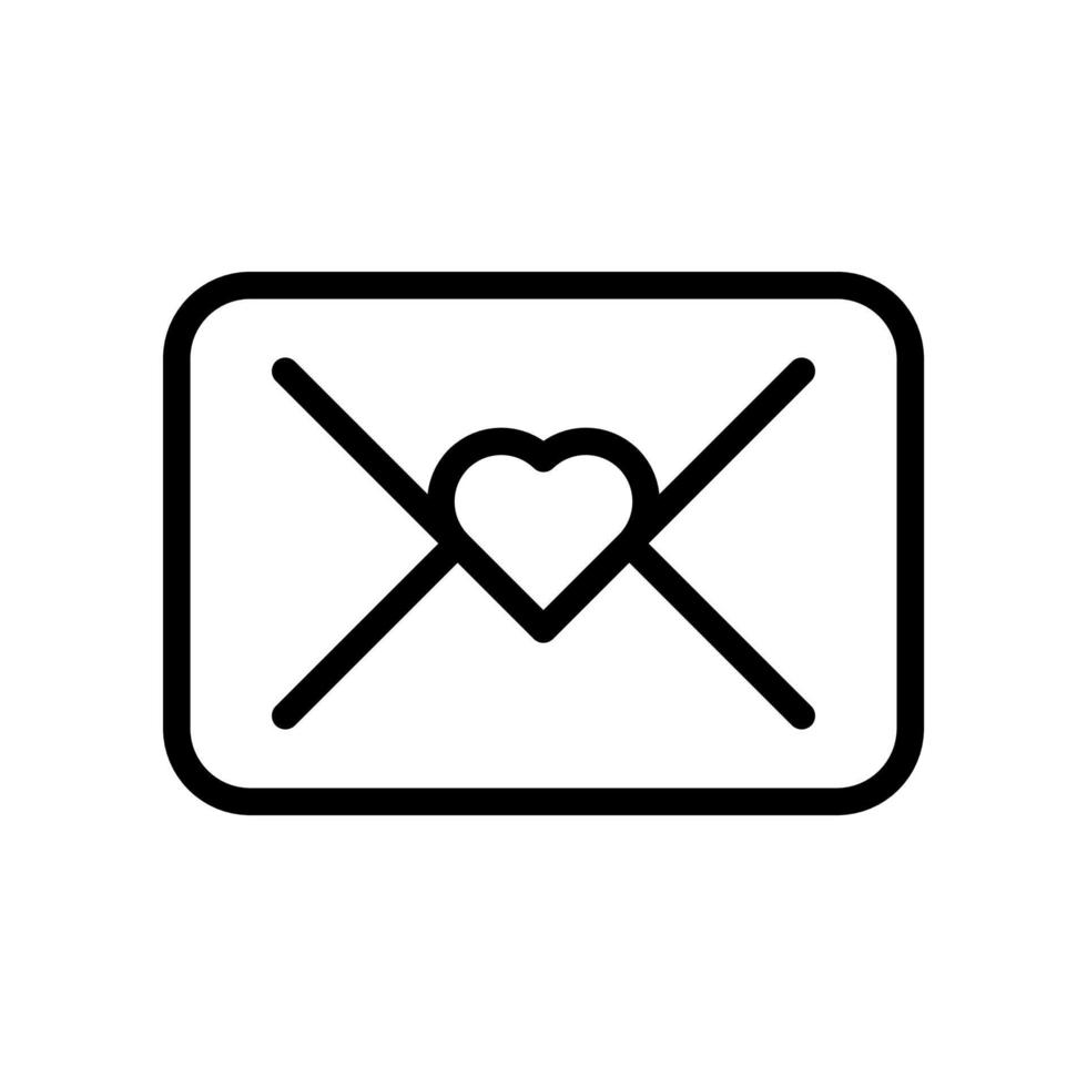 icono de carta de amor en estilo de diseño de línea aislado sobre fondo blanco. trazo editable. vector