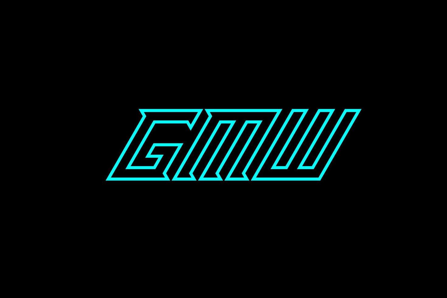diseño de logotipo de letra y alfabeto gmw vector