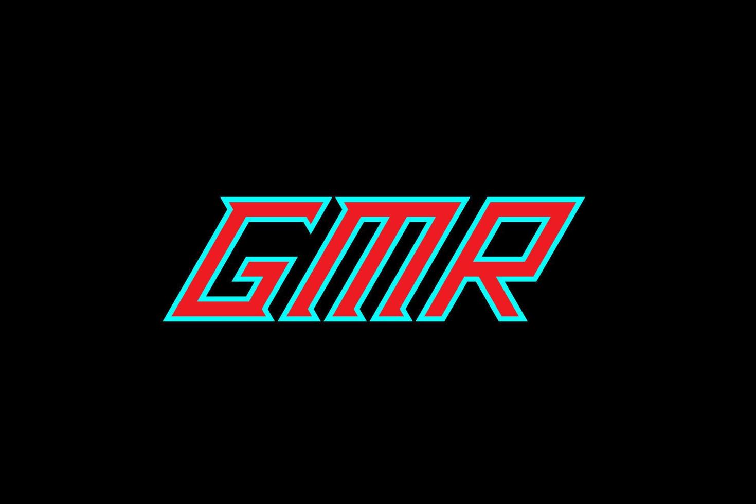 diseño de logotipo de letra y alfabeto gmr vector