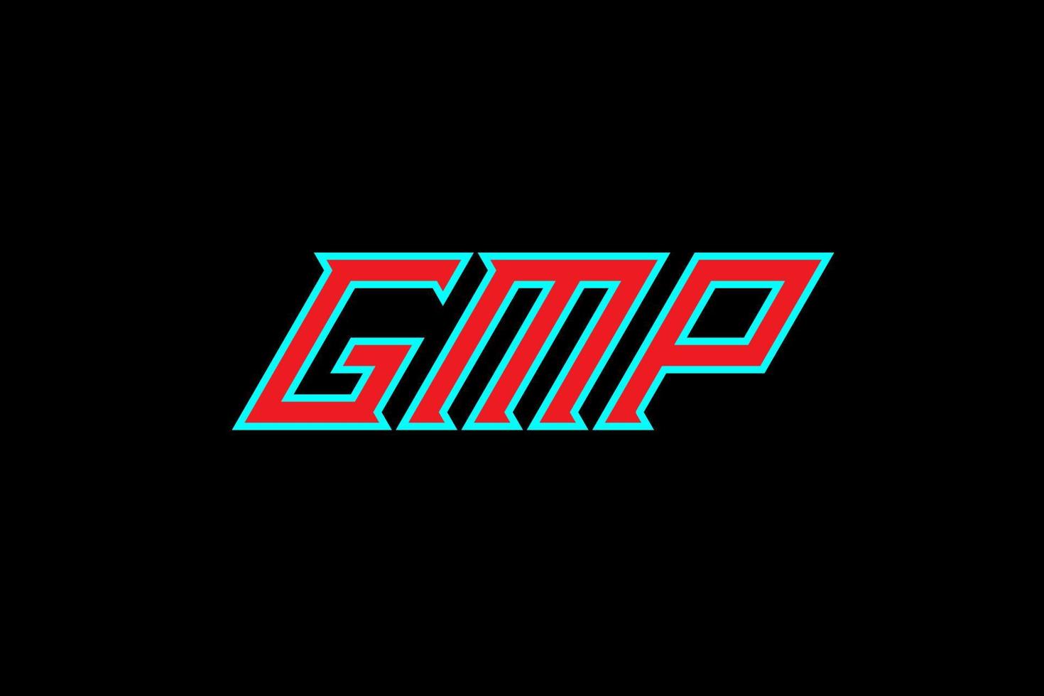 diseño de logotipo de letra y alfabeto gmp vector