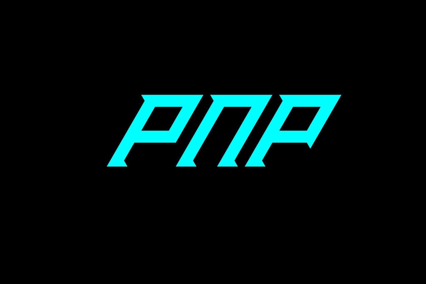 diseño de logotipo de letra y alfabeto pnp vector