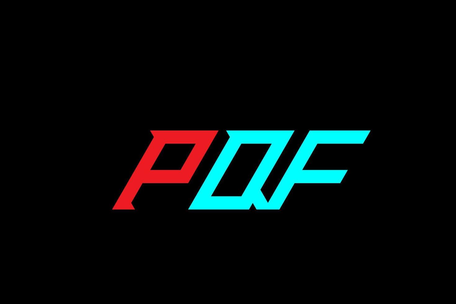 diseño de logotipo de letra y alfabeto pqf vector