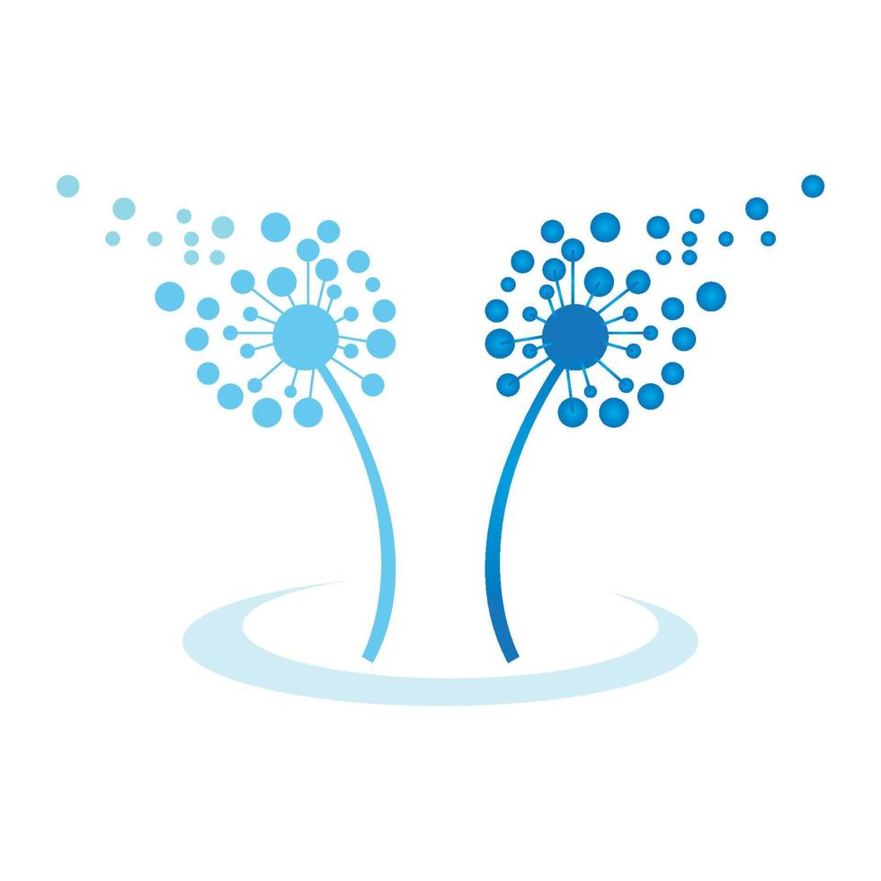 Dandelion flower logo vector