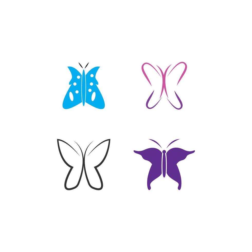 logo de mariposa de belleza vector