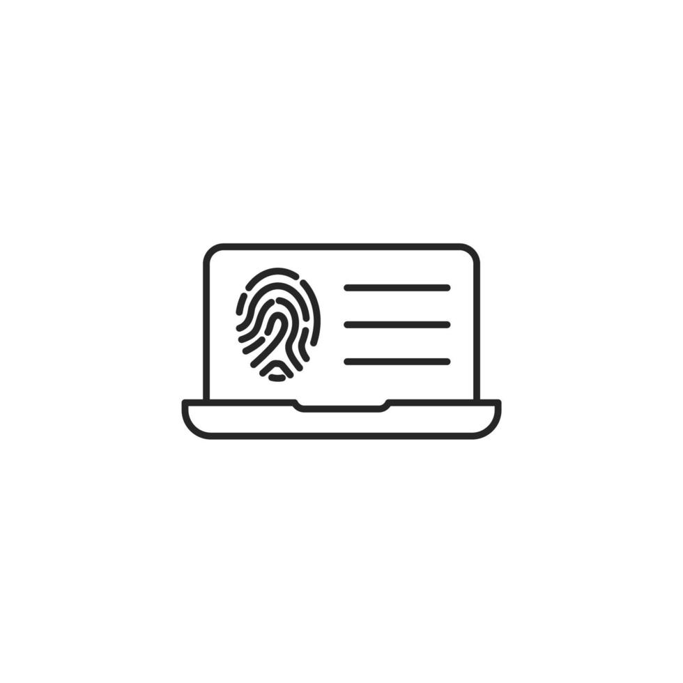 Vector sign of Fingerprint symbol is isolated on a white background. vector illustration icon color editable.