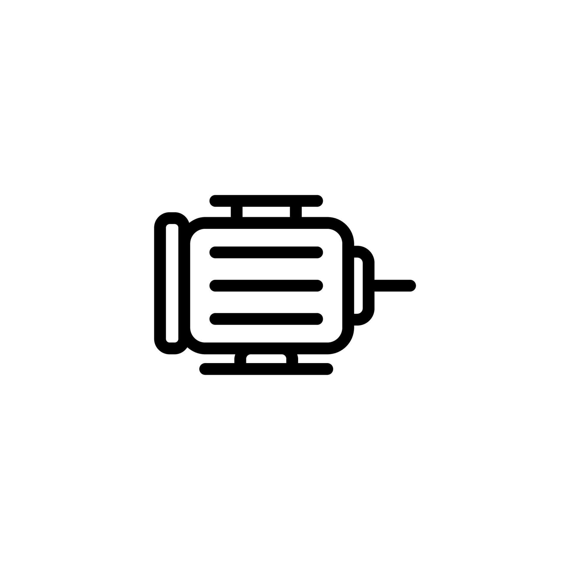 Vector sign of electric motor symbol is isolated on a white background