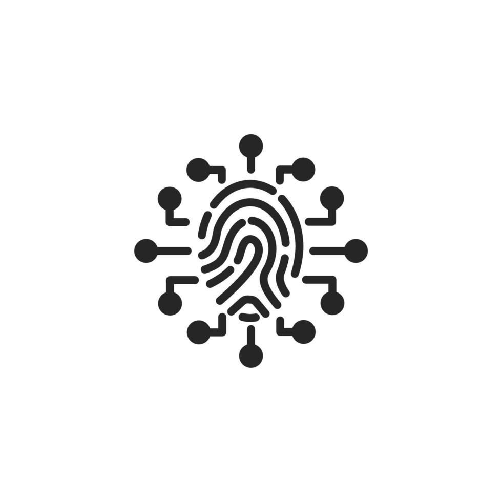 Vector sign of Fingerprint symbol is isolated on a white background. vector illustration icon color editable.