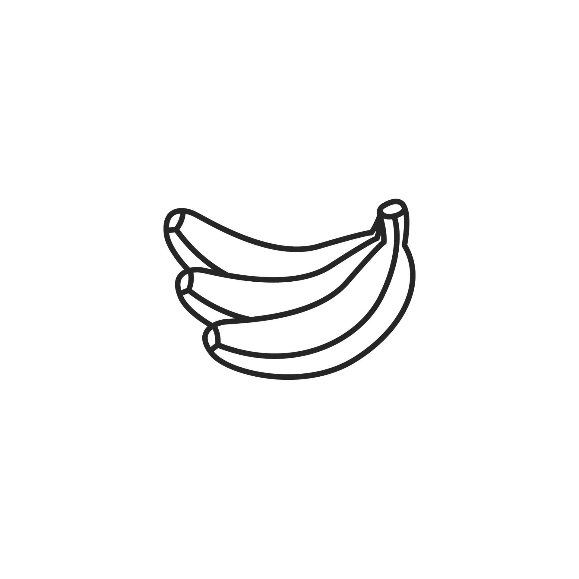 Vector sign of banana symbol is isolated on a white background. vector