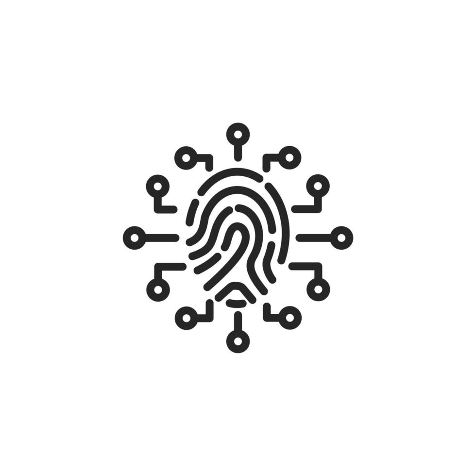 Vector sign of Fingerprint symbol is isolated on a white background. vector illustration icon color editable.