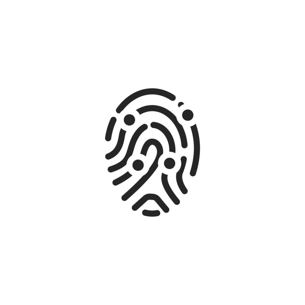 Vector sign of Fingerprint symbol is isolated on a white background. vector illustration icon color editable.