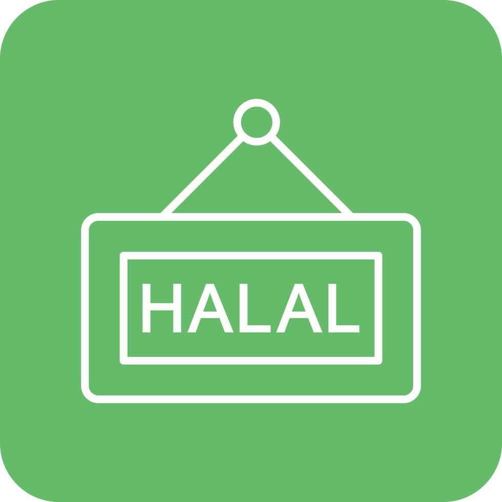 Halal Line Round Corner Background Icons vector