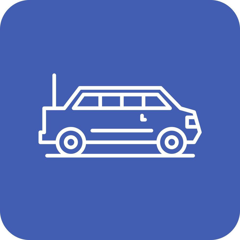 Limousine Line Round Corner Background Icons vector