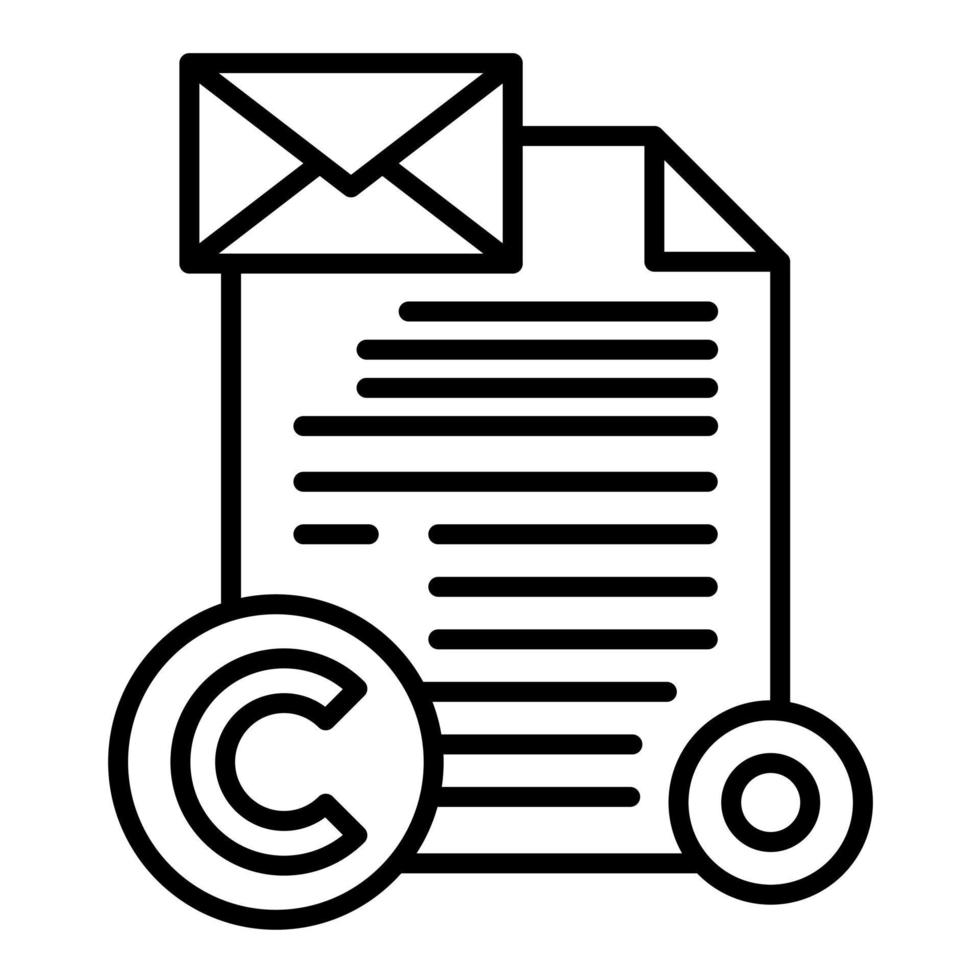 Copyright Line Icon vector