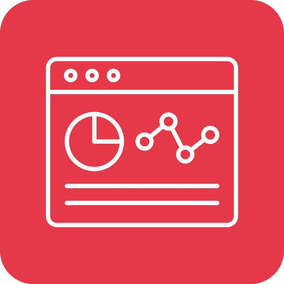 Webpage Statistics Line Round Corner Background Icons vector
