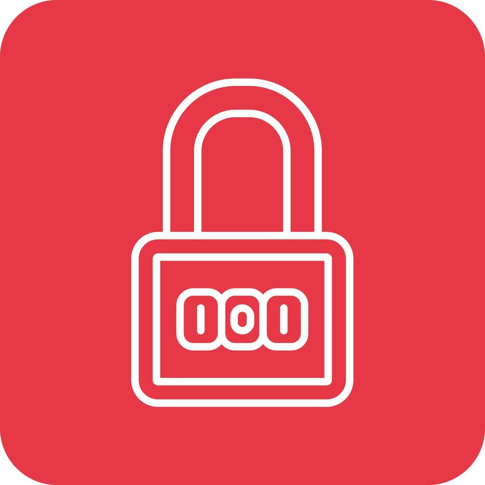 Number Padlock Line Round Corner Background Icons vector