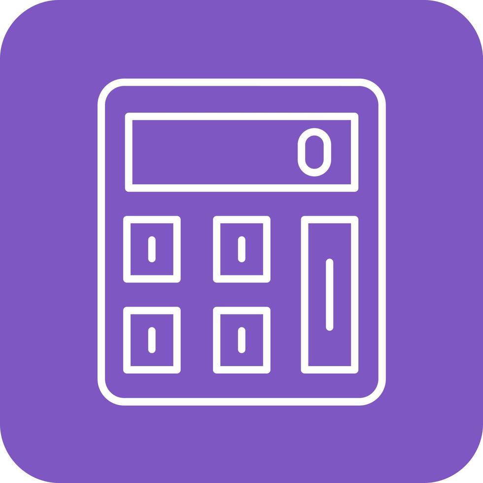 Calculator Line Round Corner Background Icons vector