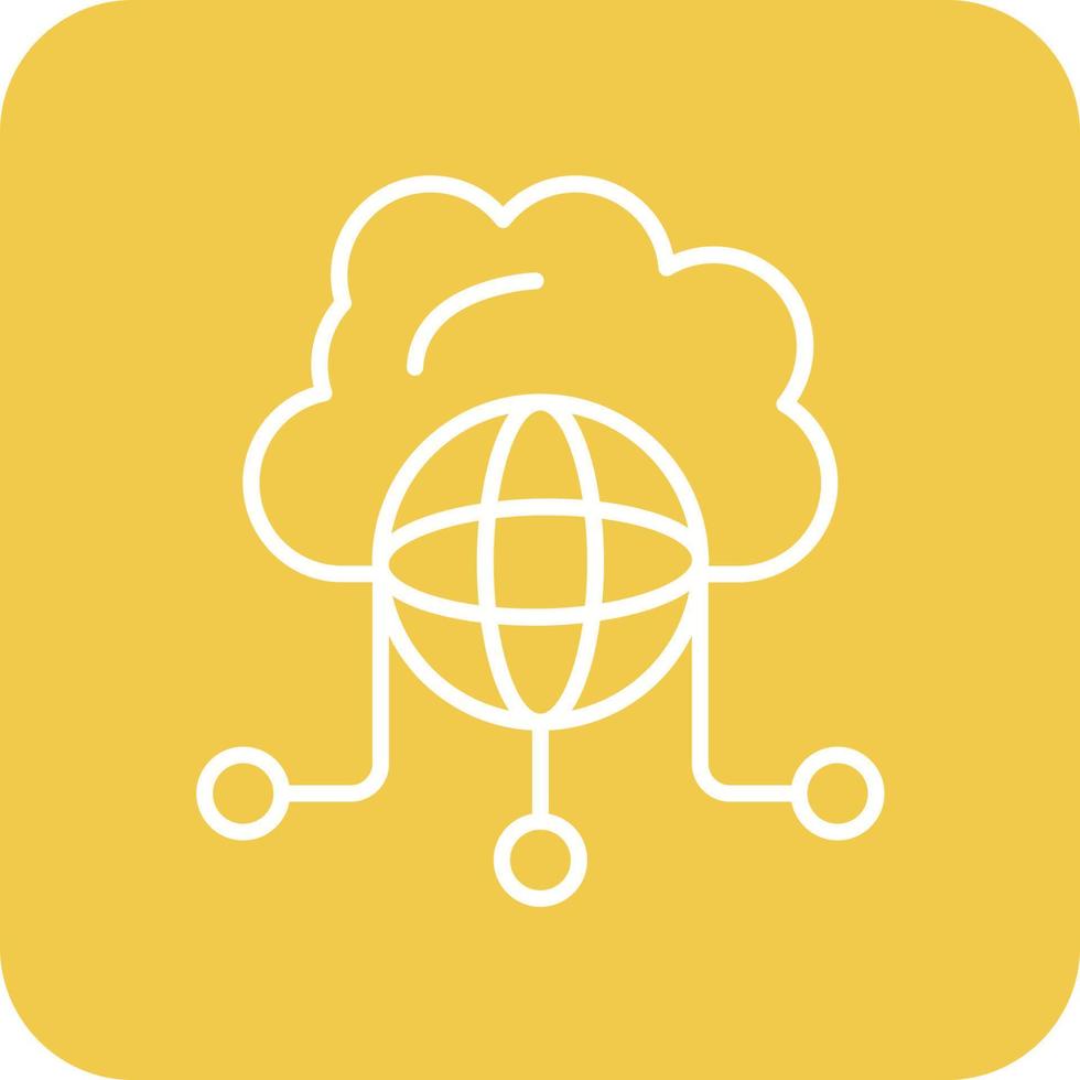 Cloud Network Line Round Corner Background Icons vector
