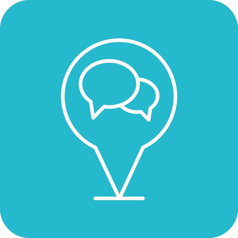 Map Chat Line Round Corner Background Icons vector